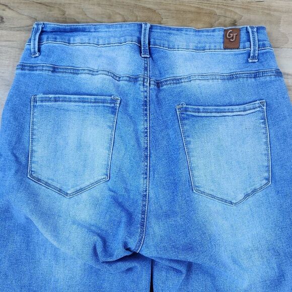 💇♀️Gogo Jeans Light Blue High Rise Destroyed Ankle Jeans Size 18 - Picture 5 of 11
